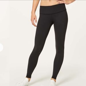 Lululemon black low rise full length athletic workout leggings size 4